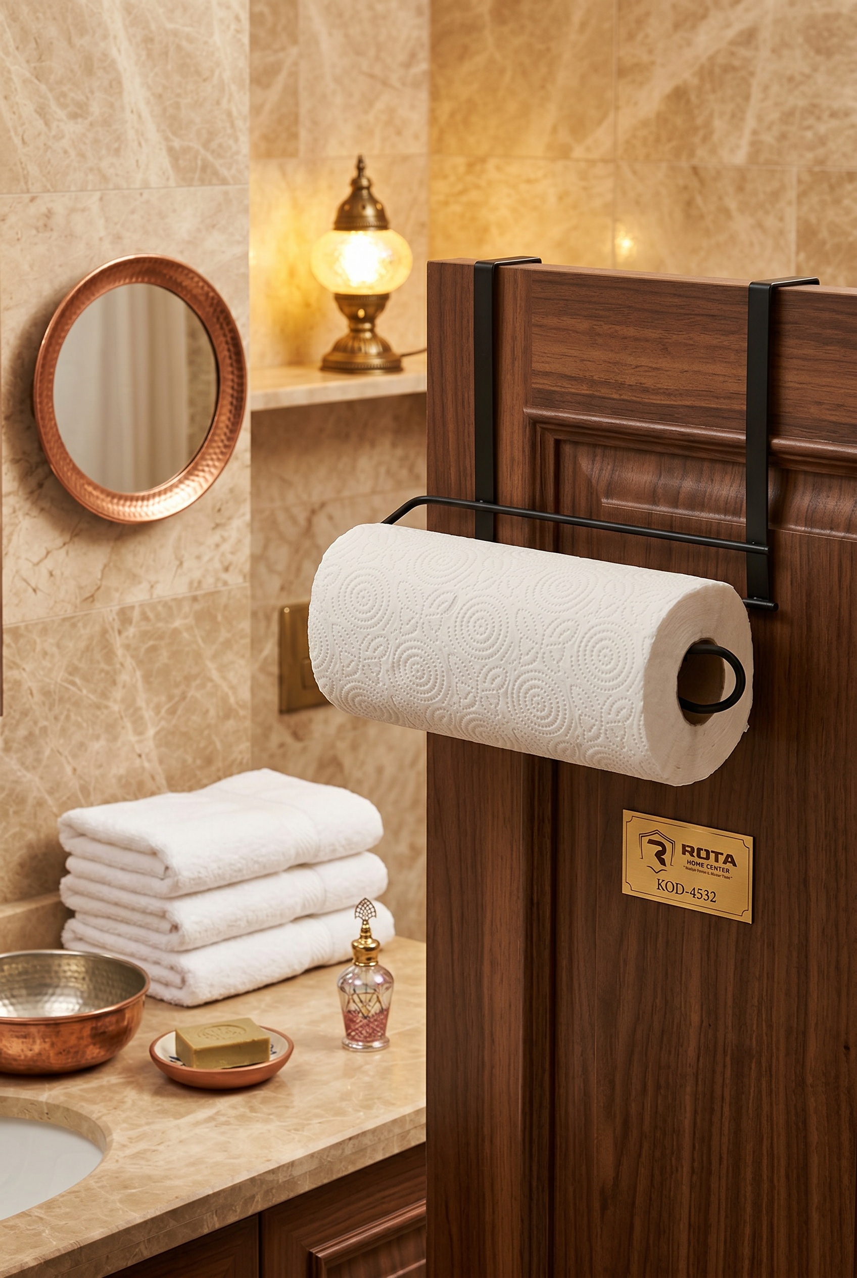 Filora Home Porte-essuie-tout de porte de placard — dans une salle de bain turque