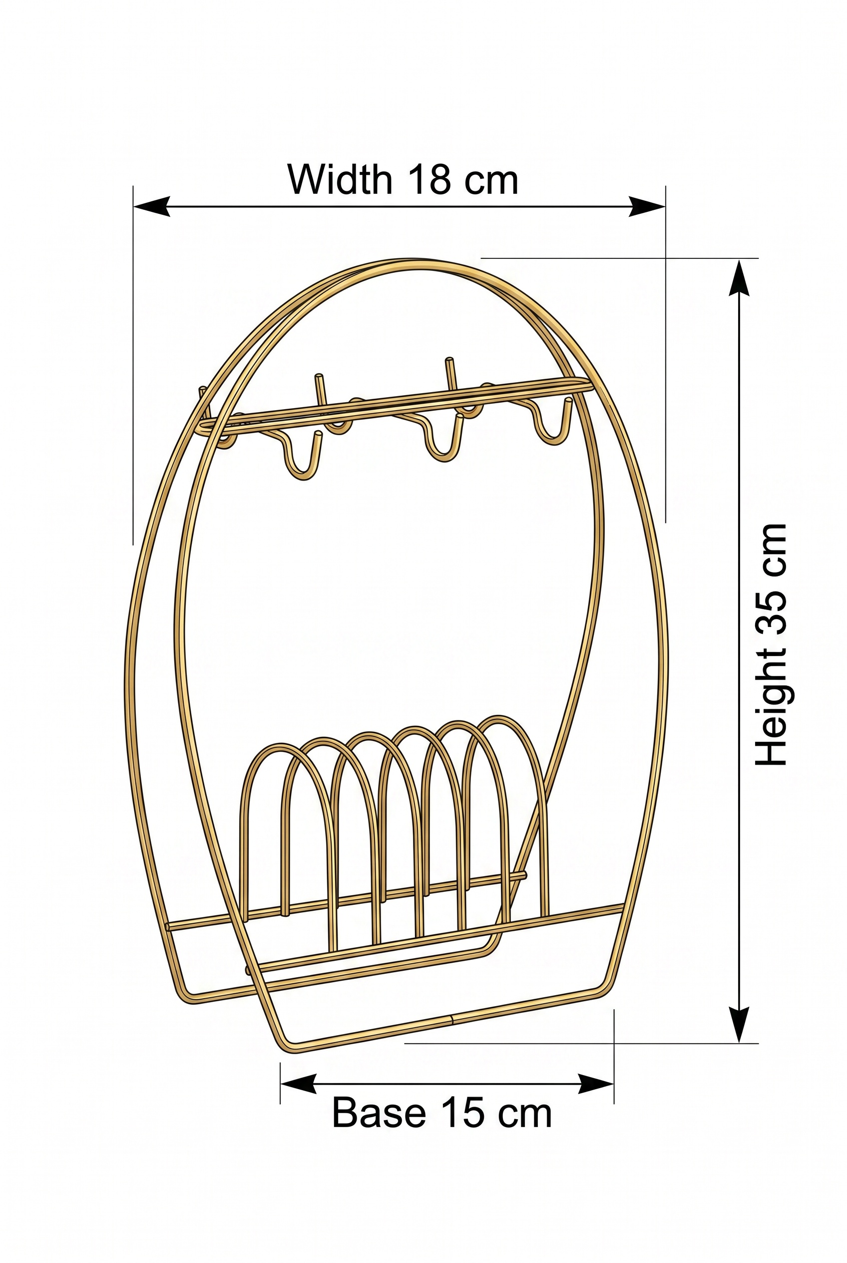 Filora Home Support à tasses à café — dimensions et mesures du produit
