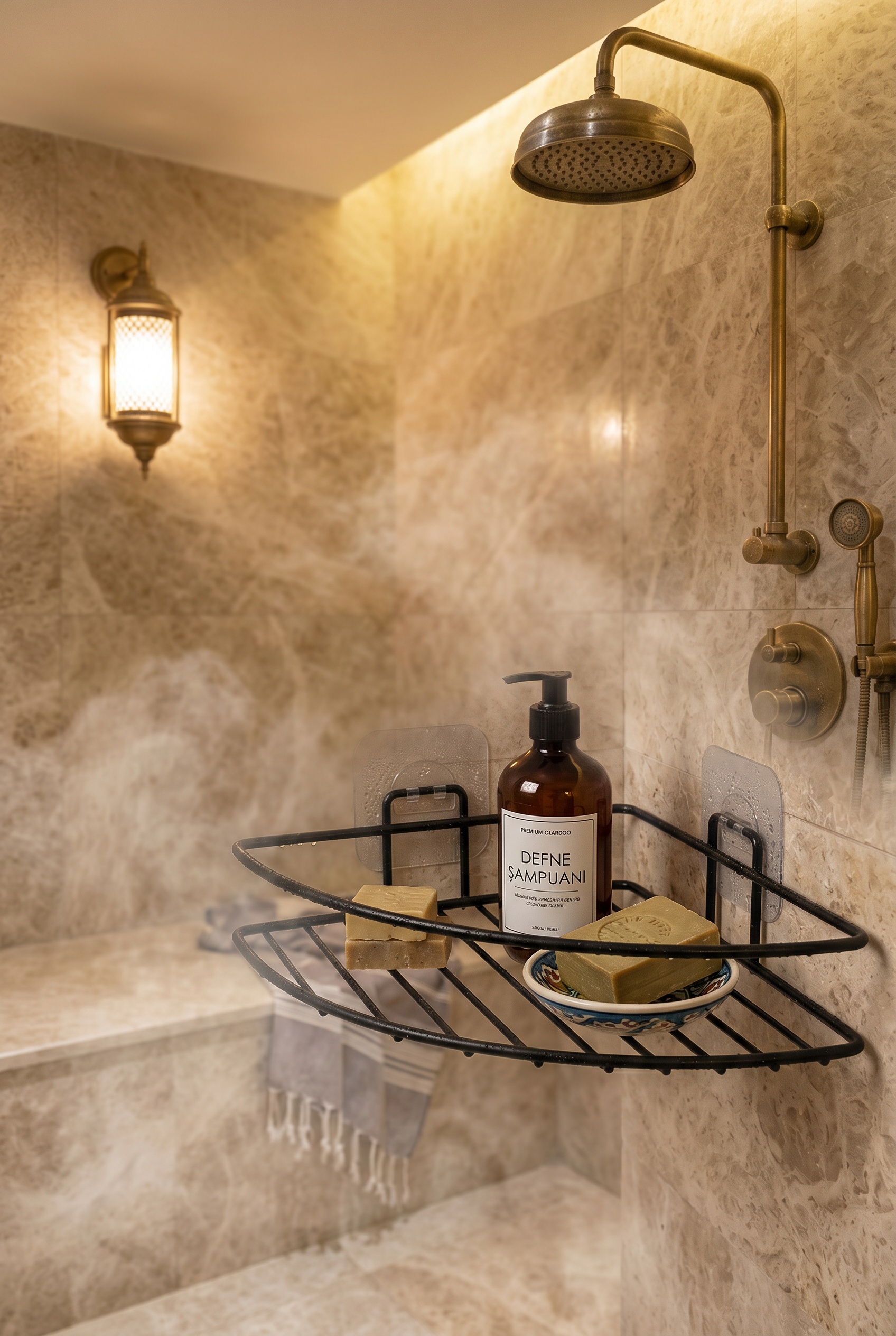 Filora Home Organisateur d'angle — dans une salle de bain turque