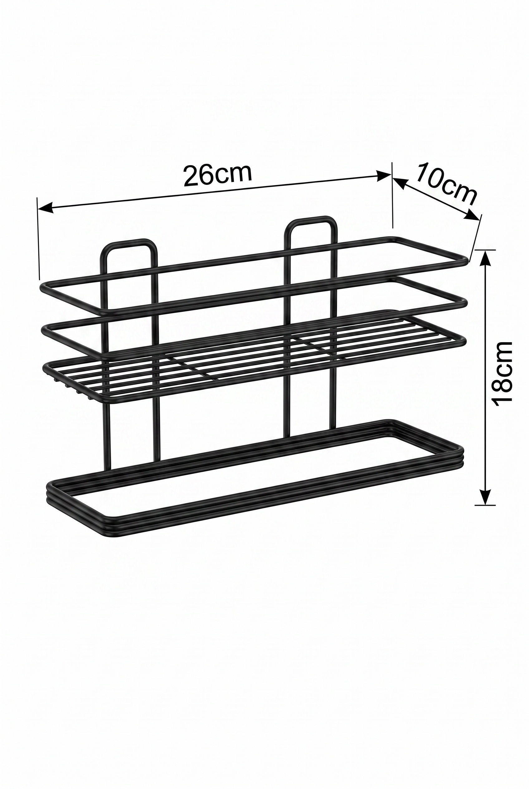 Filora Home Porte-serviettes rectangulaire avec étagère — dimensions et mesures du produit