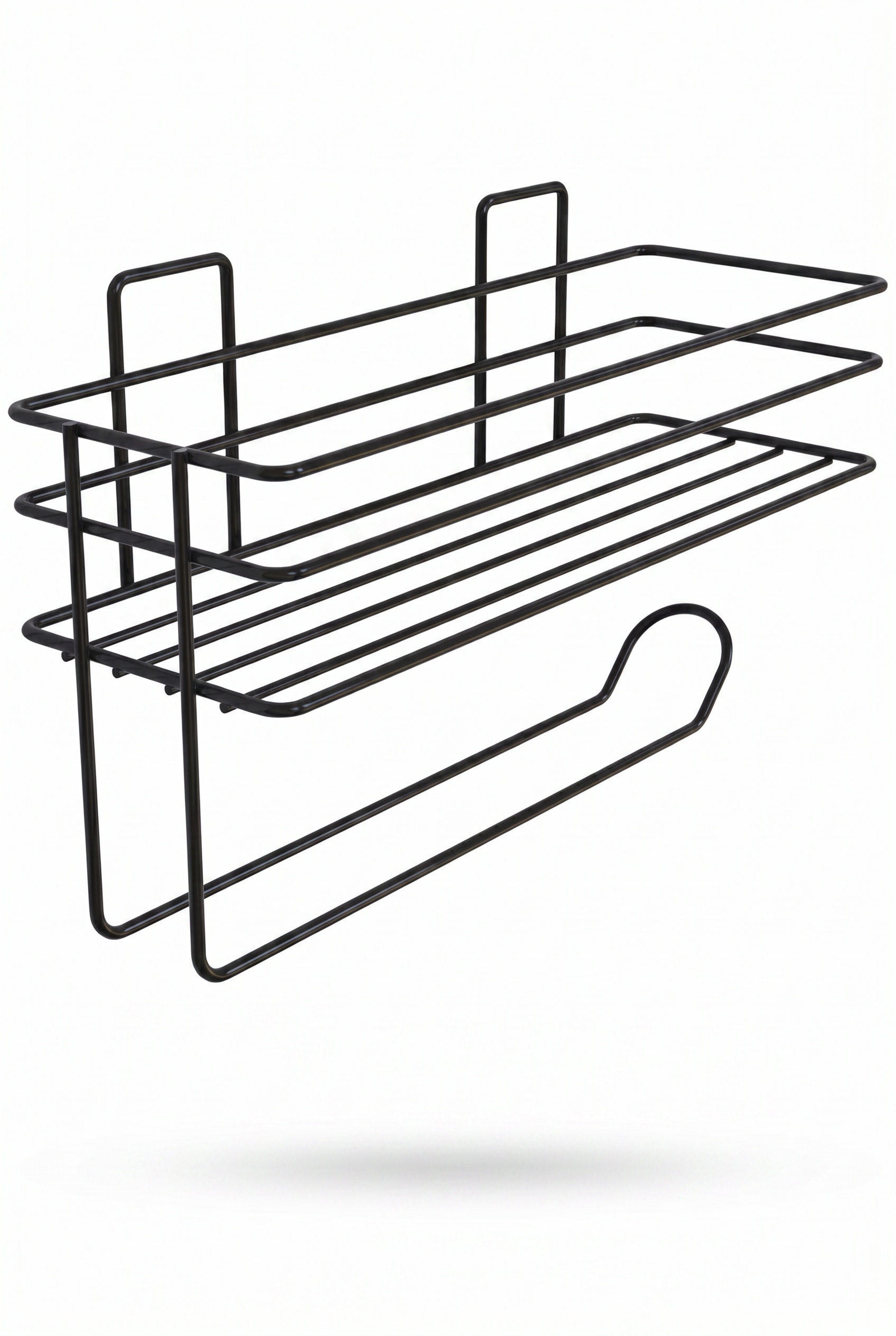 Filora Home Porte-essuie-tout rectangulaire avec étagère — sur fond blanc – photo studio