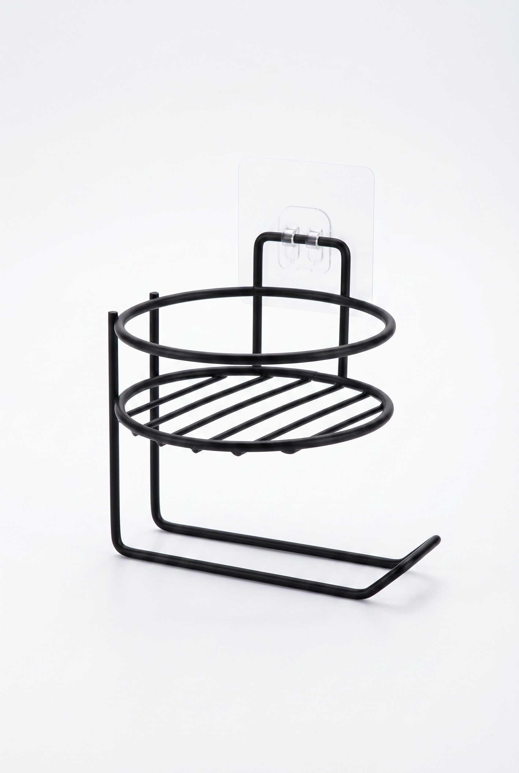 Filora Home Porte-papier toilette rond avec étagère — sur fond blanc – photo studio