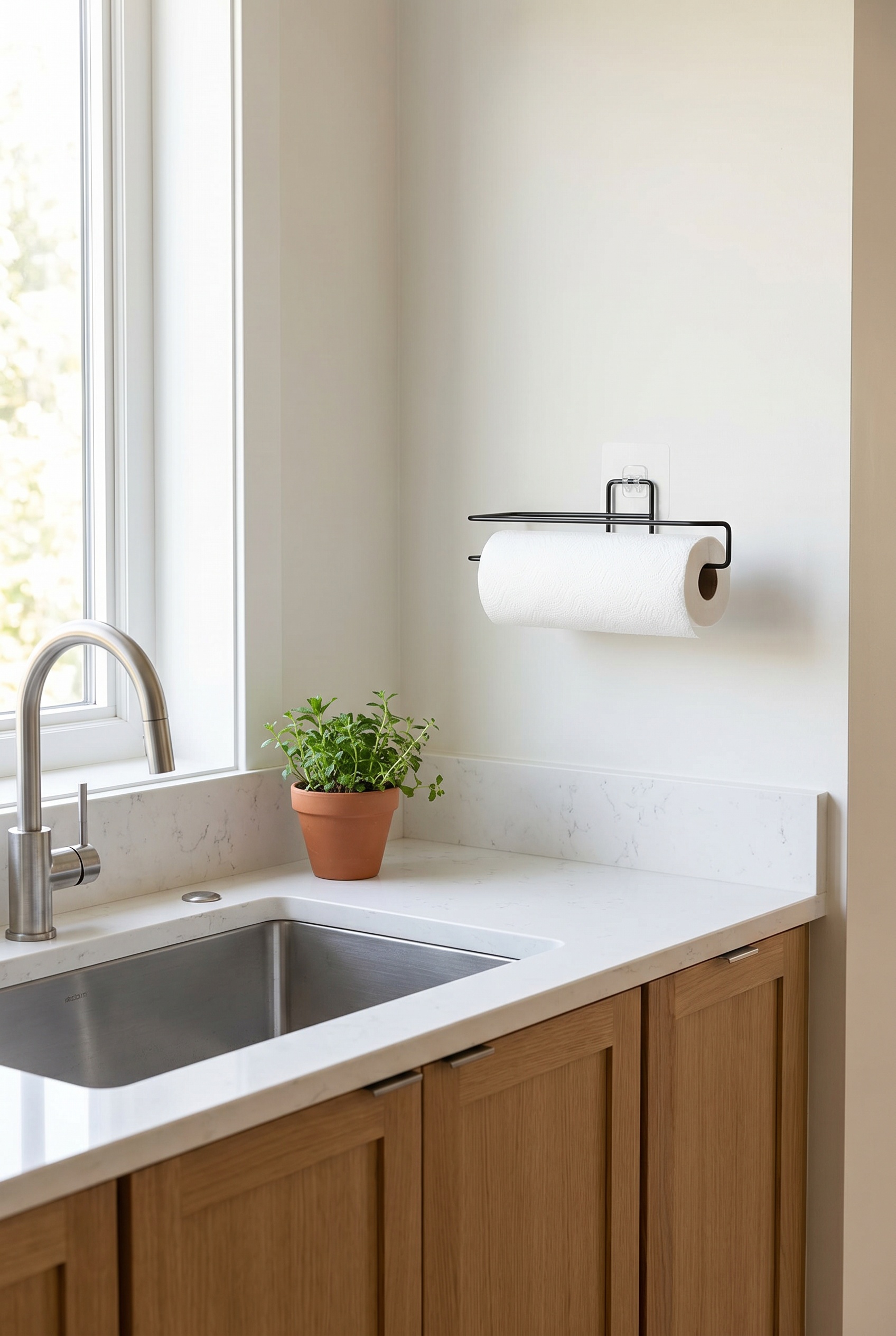 Filora Home Porte-essuie-tout simple — dans une cuisine scandinave moderne