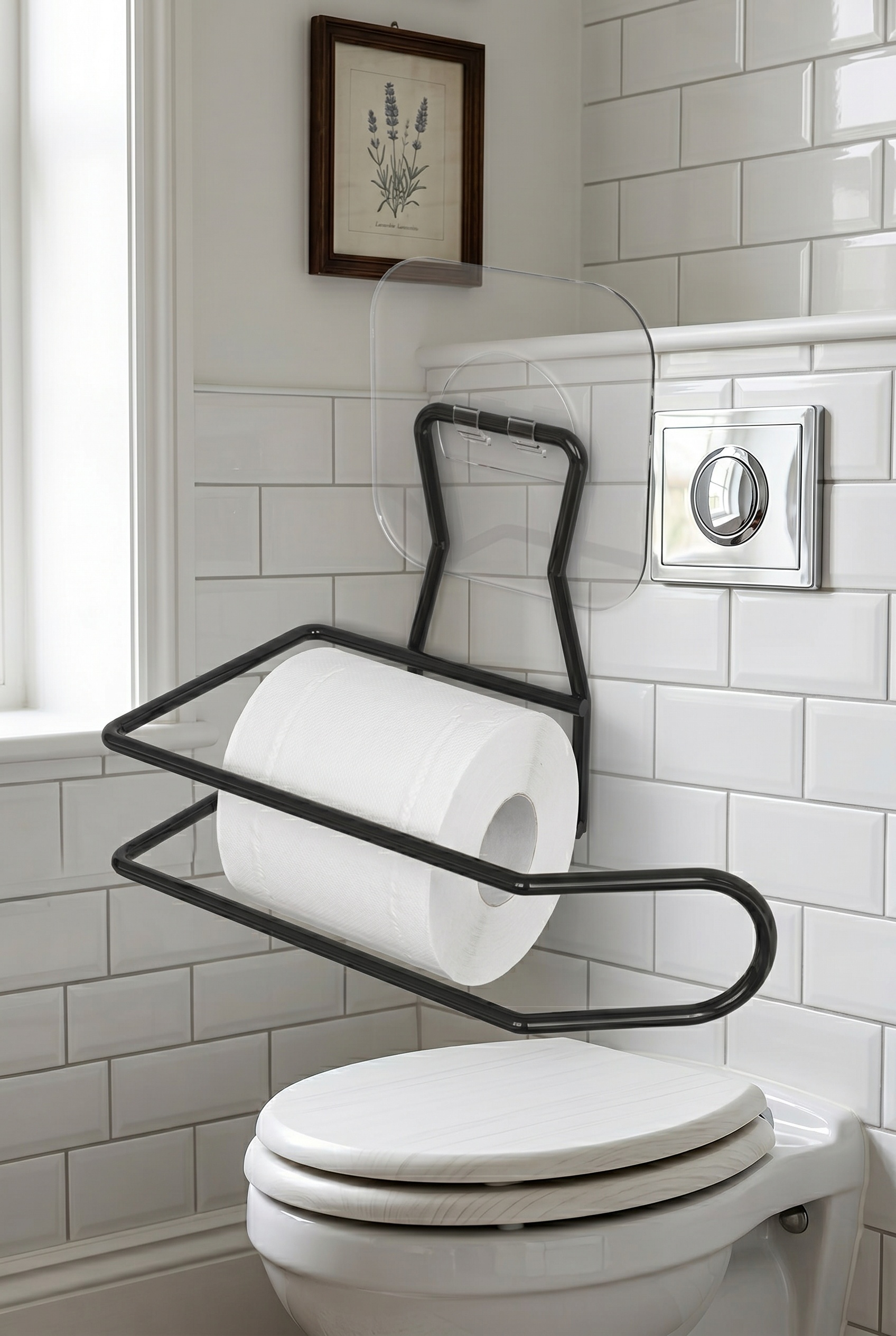 Filora Home Porte-papier toilette simple — dans une salle de bain anglaise classique